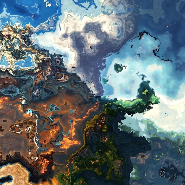 A digital painting of a map with the word fire on it