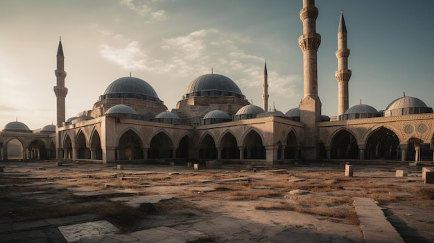 A digital painting of a mosque in istanbul