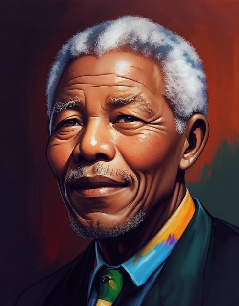 Foto dipinto digitale di nelson mandela