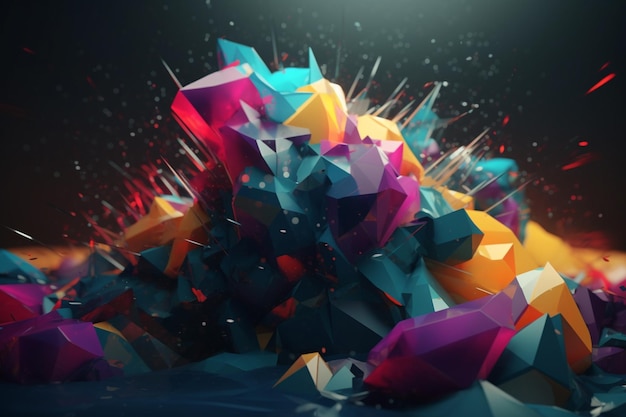 A digital painting of a pile of cubes with the words the word on it