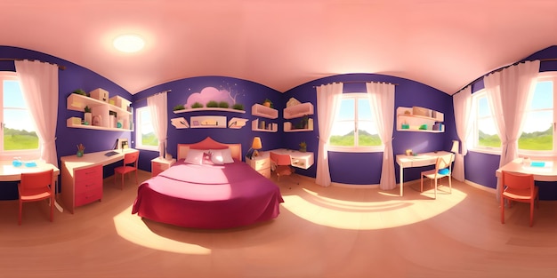 digital_painting_room_with_bunkbed_and_cute_dress