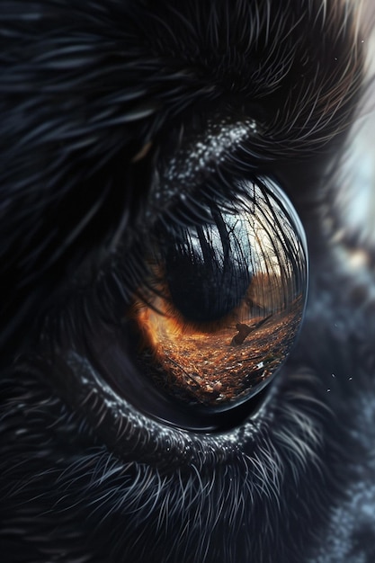 Photo a digital painting showing a closeup of an wildlife animals eye
