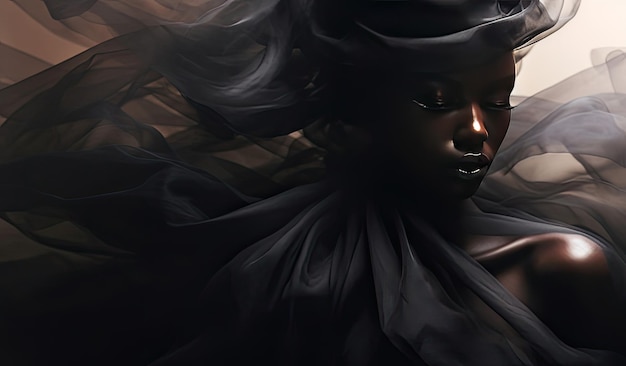 Digital Painting of a Stylish Woman in a Chic Hat