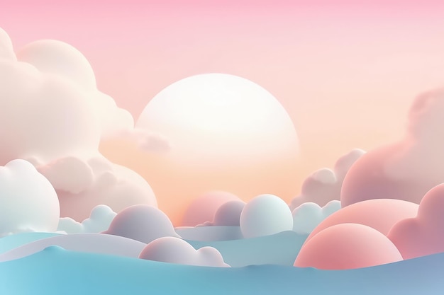 A digital painting of a sunset and clouds generative AI