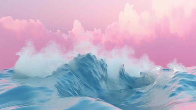 A digital painting of a wave in the ocean generative AI