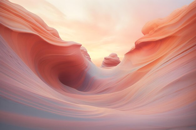 A digital painting of a wave with the sun setting behind it.