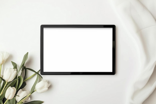 Foto quadro fotografico digitale su sfondo bianco