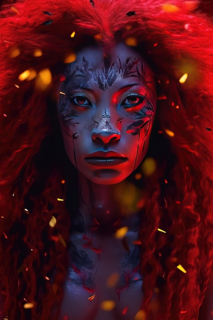 Digital portrait of a beautiful woman with red hair