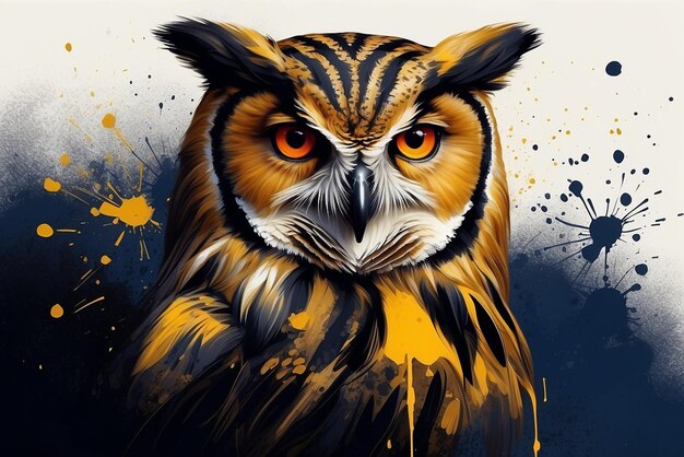 Digital portrait of an owl