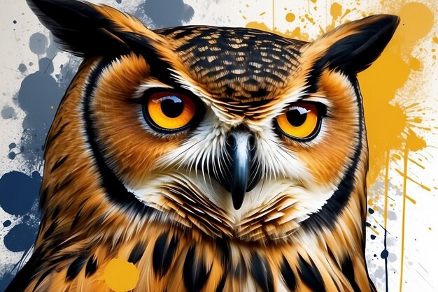 Digital portrait of an owl