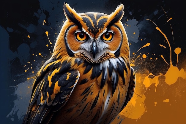 Digital portrait of an owl