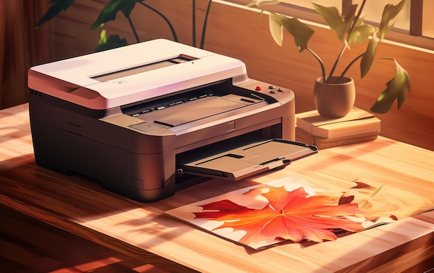 Photo a digital printer sits on desk