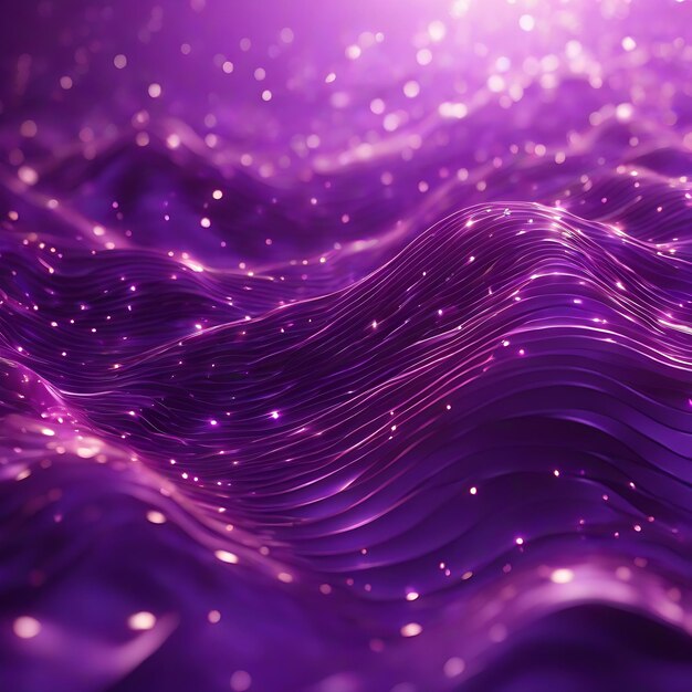 Digital_purple_particles_wave_and_light_abstract_background ai generative