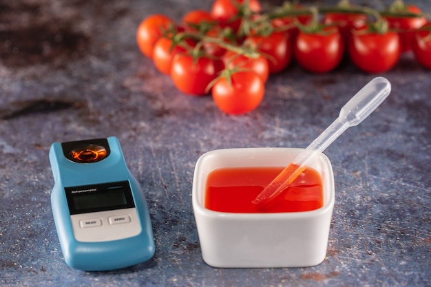 Digital Refractometer device for the measurement of an index of refraction