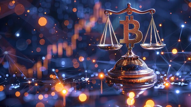 Digital representation of Bitcoin and justice investment theme