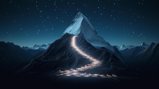 A digital representation of a mountain Generative AI