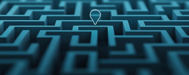 digital search navigation 3d maze with search bar technology concept for online searching copy space available