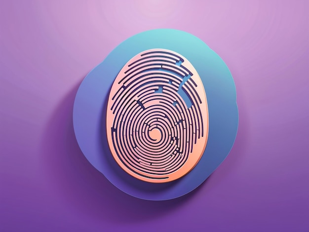 Digital security at your fingertips 3d fingerprint cyber secure icon design 4