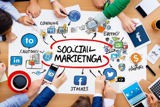 Foto strategie di marketing digitale e sui social media