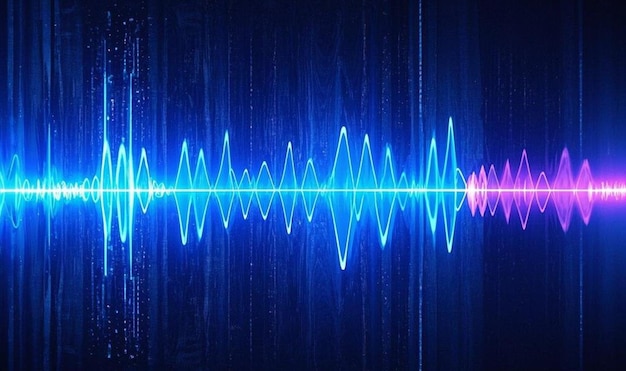 青と紫色の音色でデジタル音波の視覚化