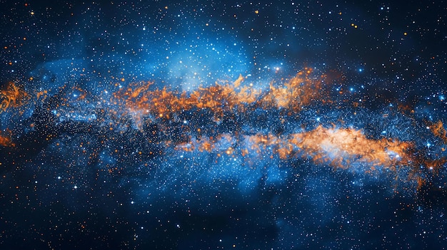은하와 성운을 담은 디지털 우주 추상 그래픽 포스터