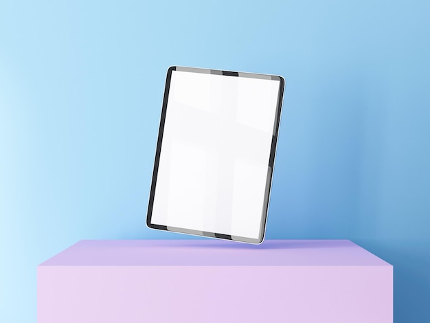 Digital Tablet Mockup vertically on colorful background 3d rendering