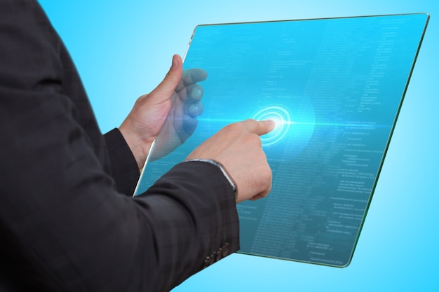 Digital tablet mockup in woman hands