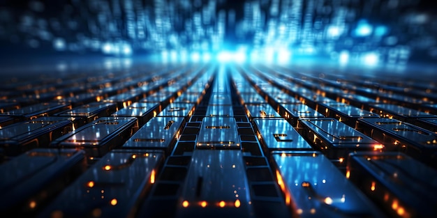 digital technology abstract background with binary code and glowing circuit patterns concept abstract digital technology binary code glowing circuits digital background tech patterns