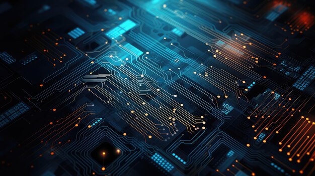 digital technology circuit lines illustration modern tech abstract light line communication digital technology circuit lines ai generated