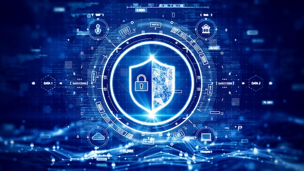 digital technology concept cyber security data protection internet network connection