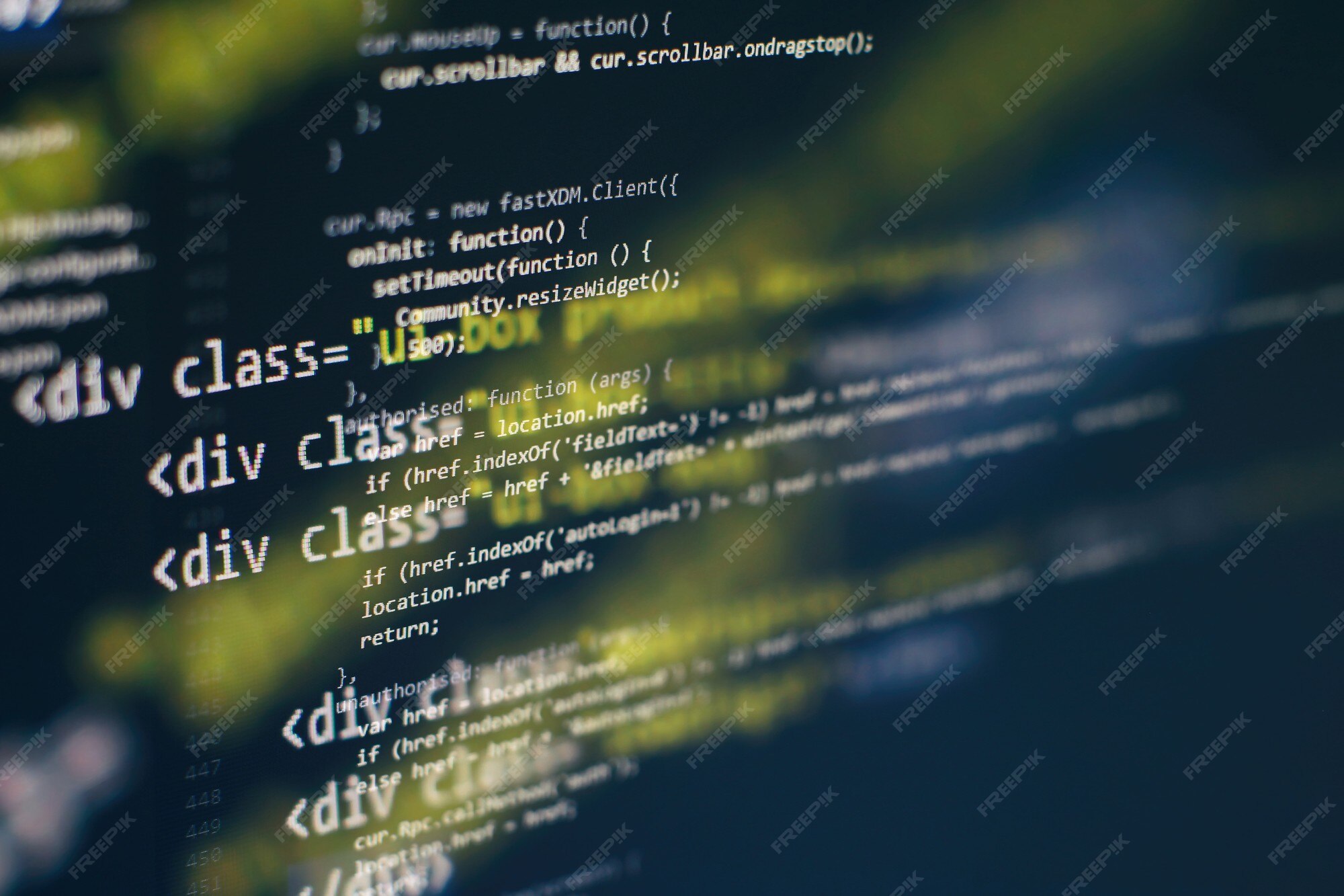 Premium Photo | Digital technology on display. HTML5 in editor for ...