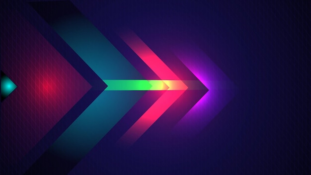 Digital technology glowing arrows modern geometric abstract background with line background effects