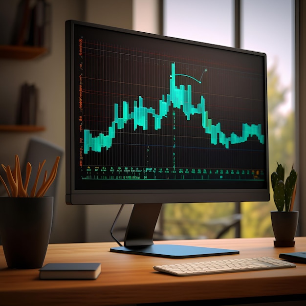 digital technology graph chart and trader online trading investment in stock market generative ai