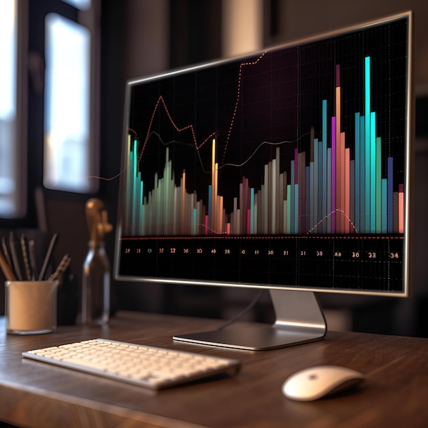 digital technology graph chart and trader online trading investment in stock market generative ai