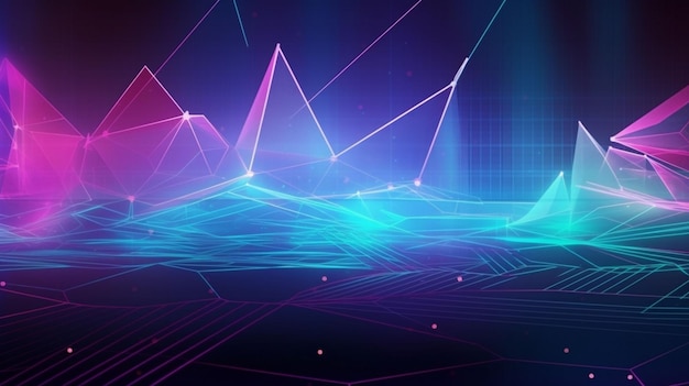 Digital technology metaverse neon blue pink background cyber information abstract speed connect communication innovation future meta tech internet network connection Ai big data illustration 3d