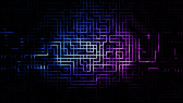 Цифровые технологии для дизайна фона текстуры линии неоновой печатной платы