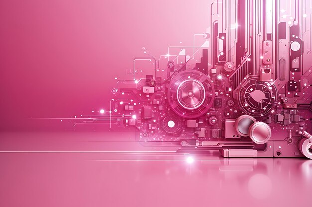 digital technology pink background