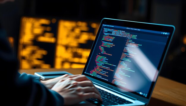 digital technology software development concept coding programmer software engineer coding