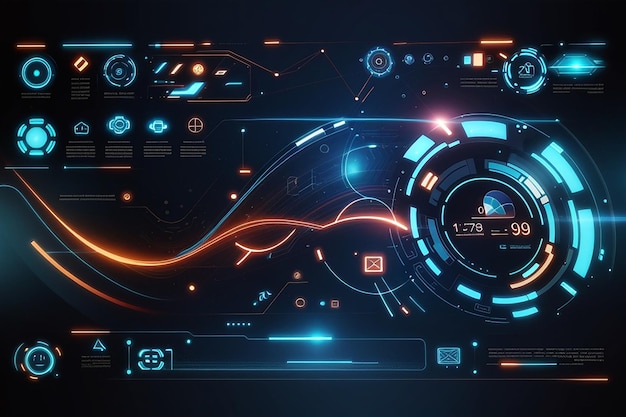 写真 デジタル技術 ui フューチャリスティック hud 仮想インターフェース要素 scifi モダンユーザモーショングラフィック