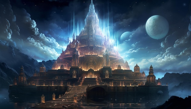 digital temple which is not exist Futuristic temple for new religions