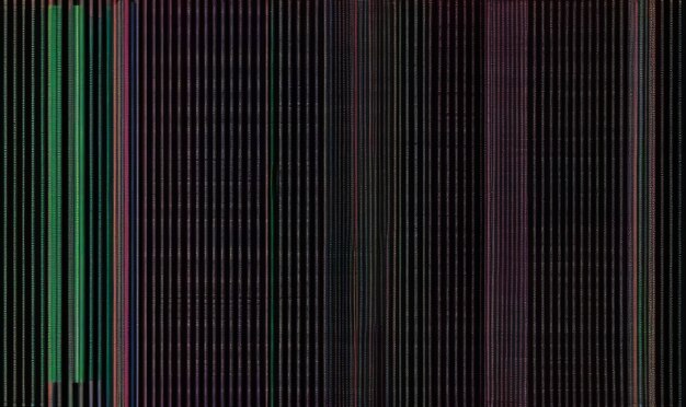 Digital texture with glitch effect and error data RGB signal bending distortion on dark background