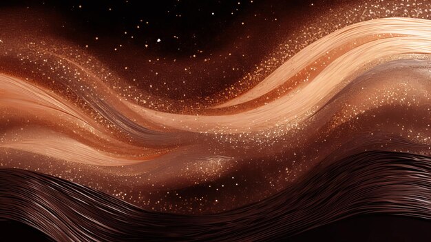 Digital texture with shimmer and sparkles in black and peach colors AI generated