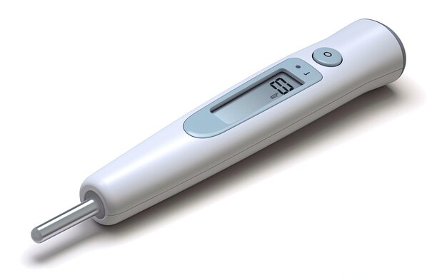 Photo digital thermometer on white background for accurate temperature measurement