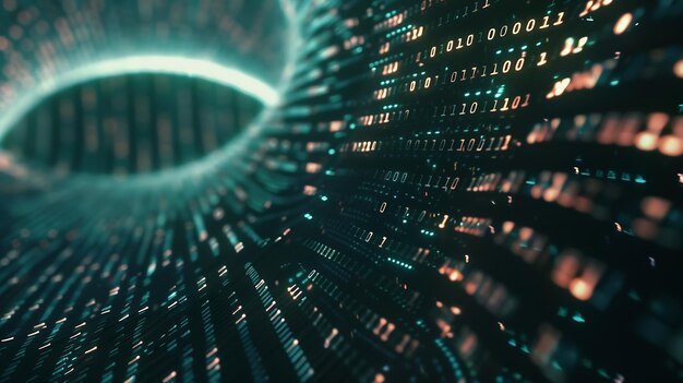 digital transformation concept binary code programming quantum computer generative ai