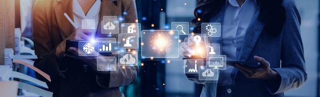 Digital transformation technology strategy digitization and digitalization of business processes and data optimize and automate operations customer service management internet and cloud computing
