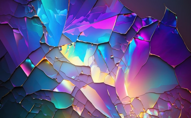 Digital wallpaper background of a cracked iridescent and opalescent surface texture