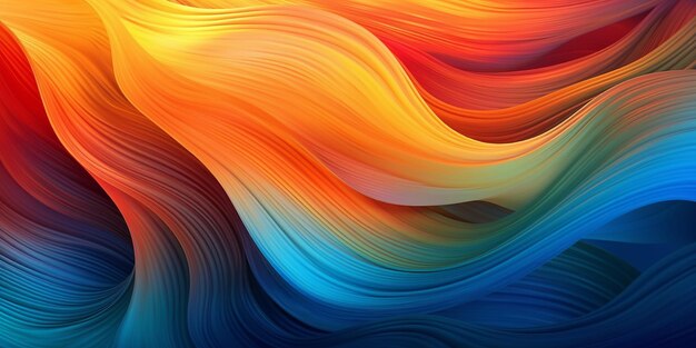 Digital wallpaper featuring abstract waves in a captivating combination of blue and orange colors creating a visually dynamic and energetic composition Generative Ai