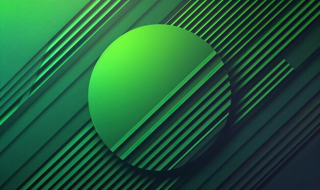 A digital wallpaper with green and blue layered stripes creating a circular pattern Generate AI