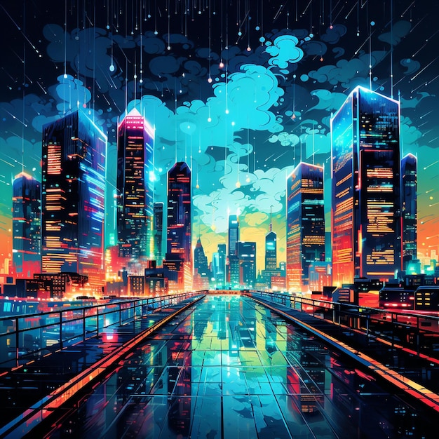 Digital Wealth Cityscape