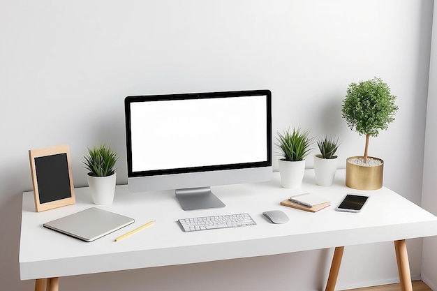 Digital Workspace Laptop on Desk Mockup